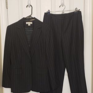Dark Navy Pinstriped Pantsuit